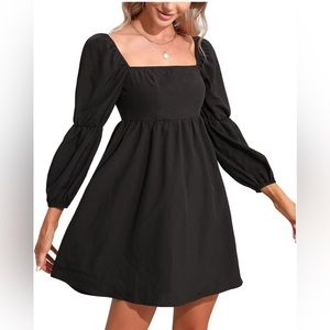 Square Neck Long Sleeve Dress (BWM) T